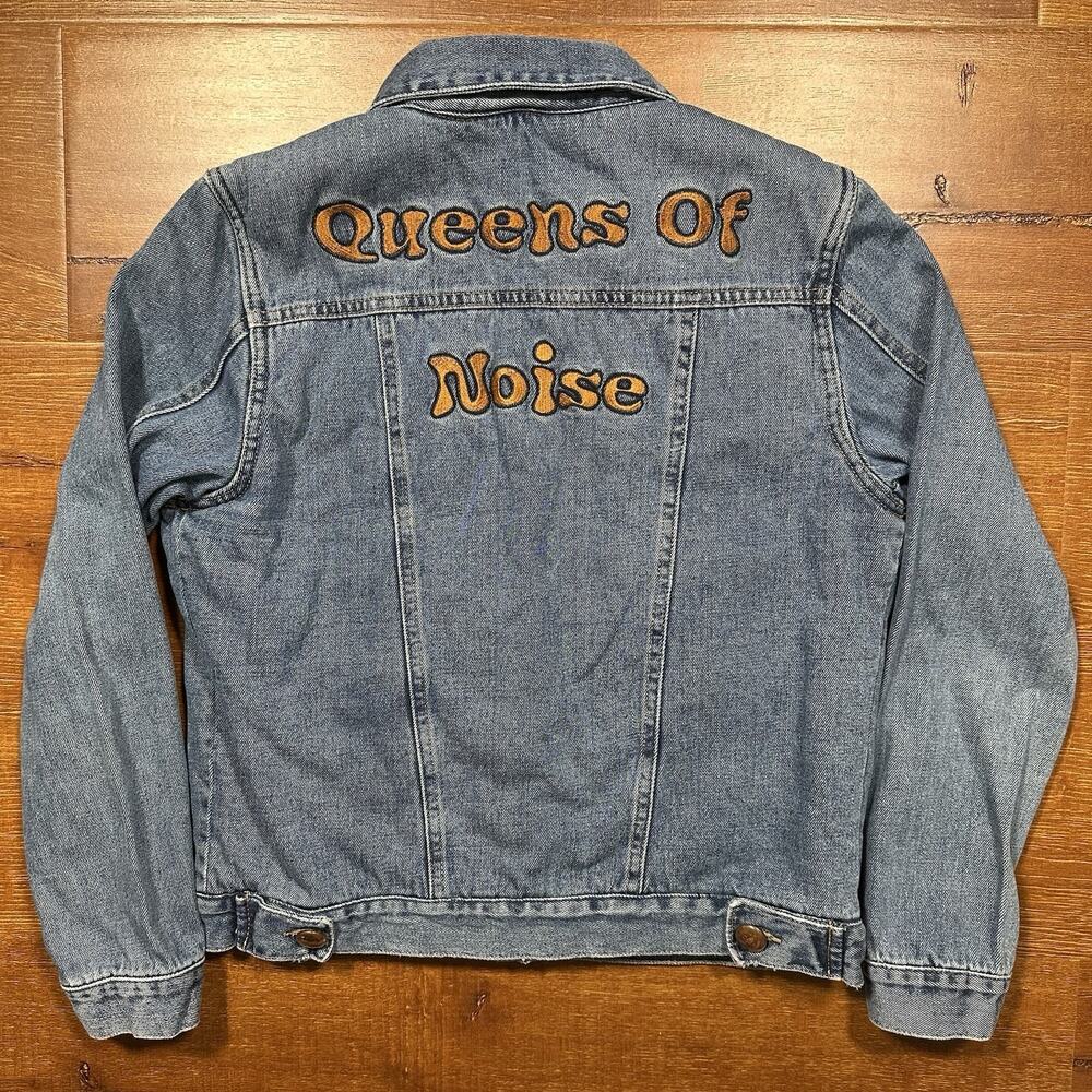 Maria Cher Jean Jacket Womens 2 M Blue Mid Wash Sherpa Lined Denim Queens Noise